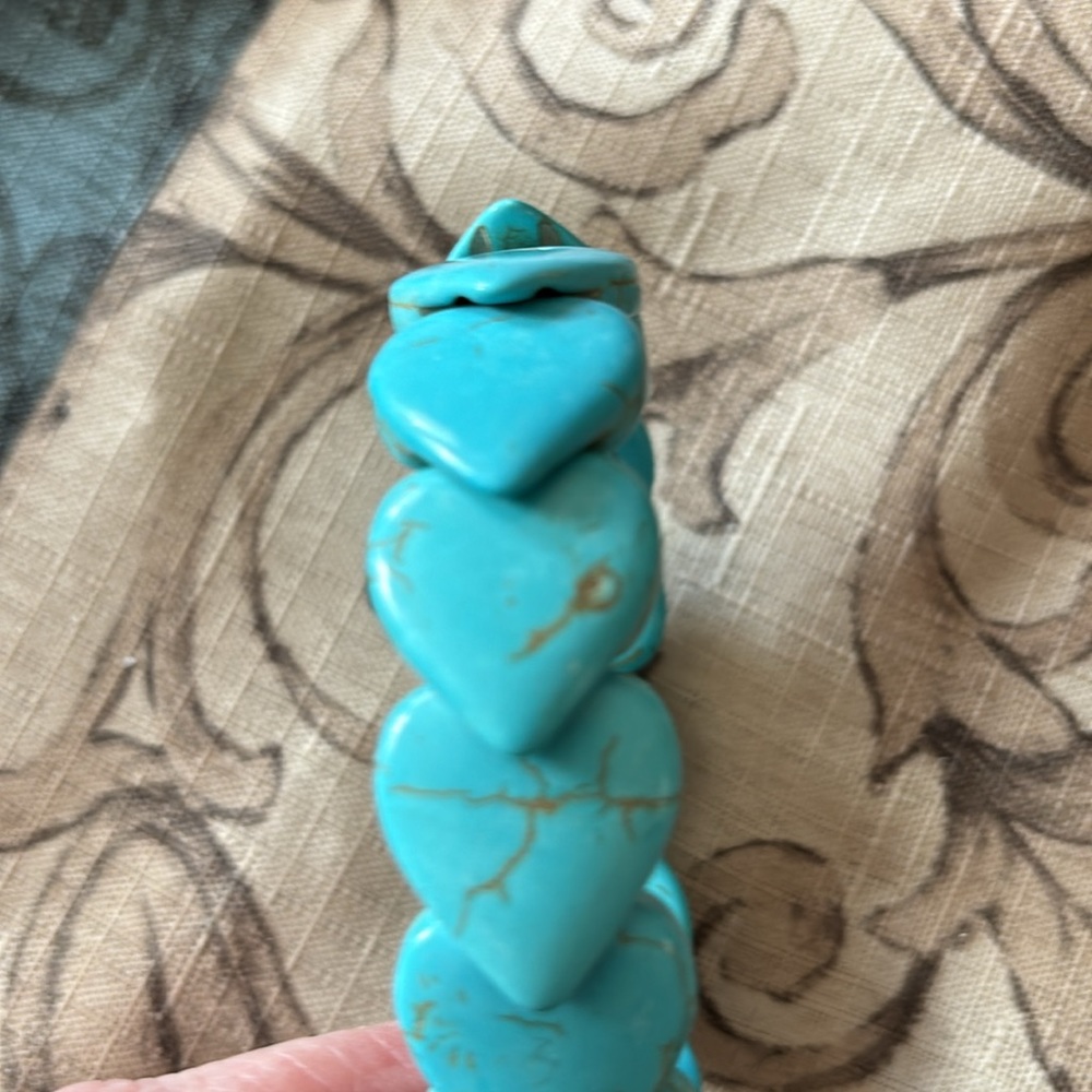 Turquoise stone heart bracelet - Picture 2 of 3
